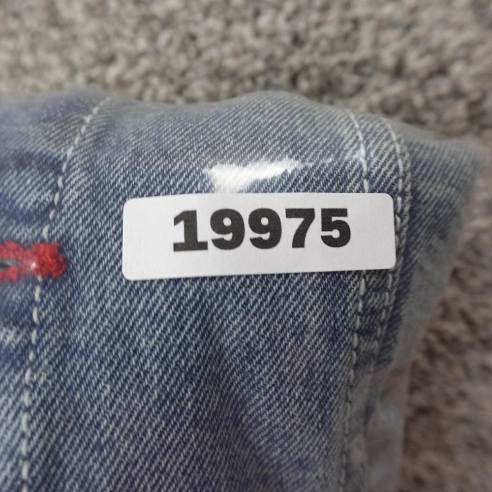 NEW True Religion Jacket Mens L Blue Denim Jean Trucker Coat Varsity Patch Y2K‎